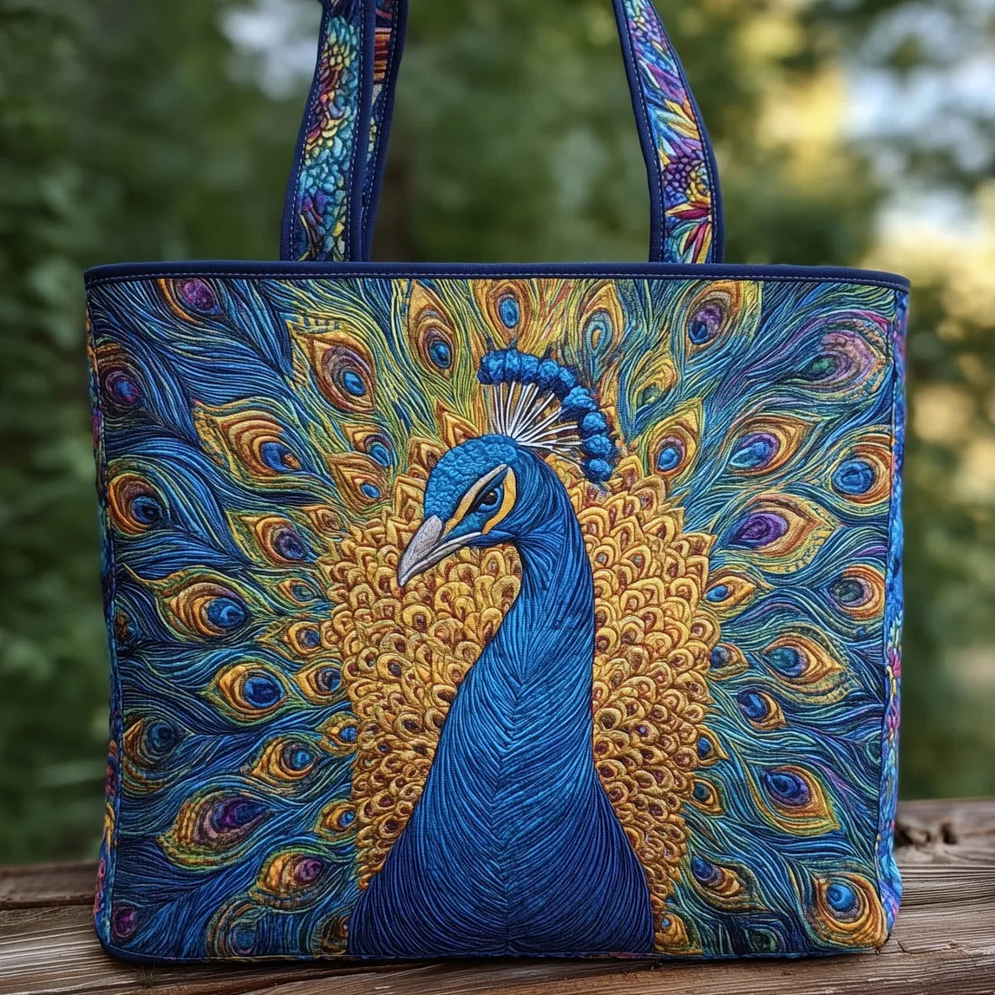 Royal Peacock | Quilted Tote Bag