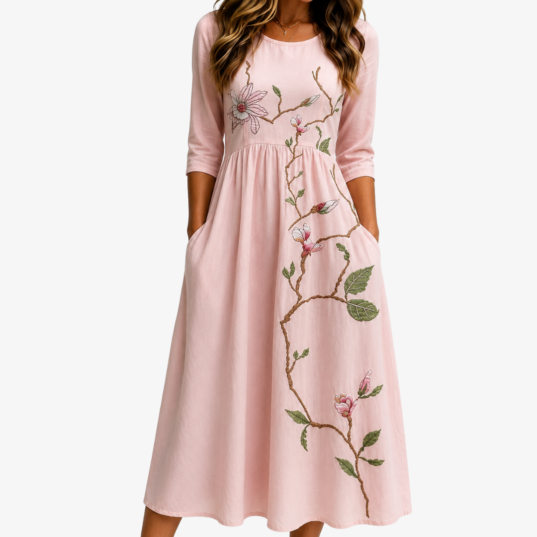 Magnolia | Floral Pocket Midi Dress