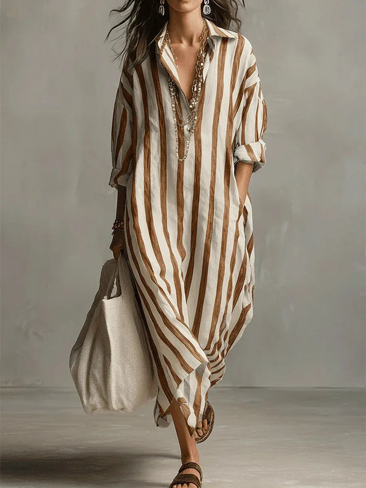 Poppy™ | Long Striped Shirt Dress