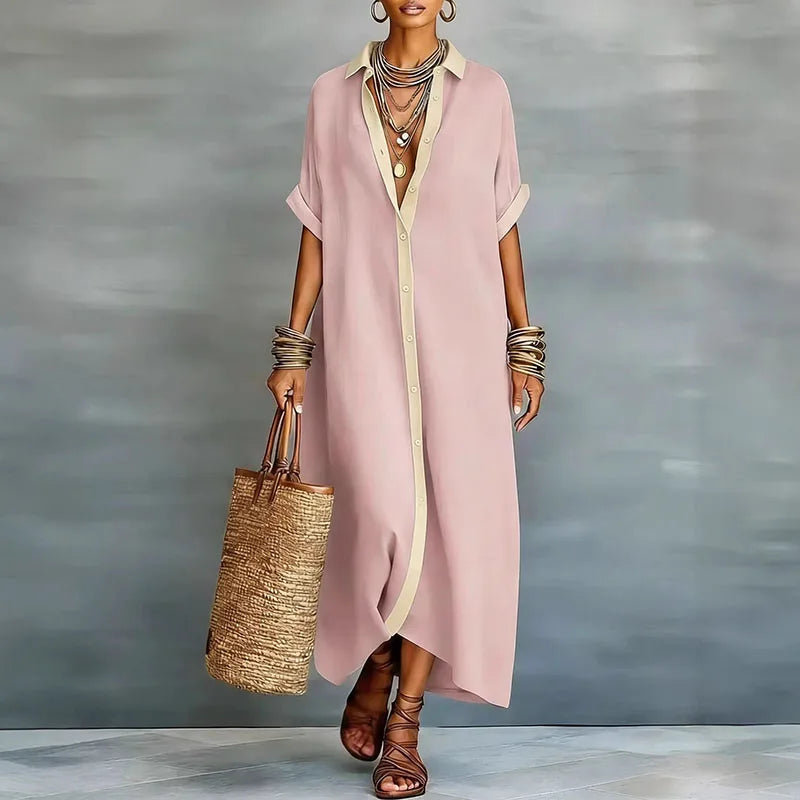 Anastasia™ | Long Button-Front Shirt Dress