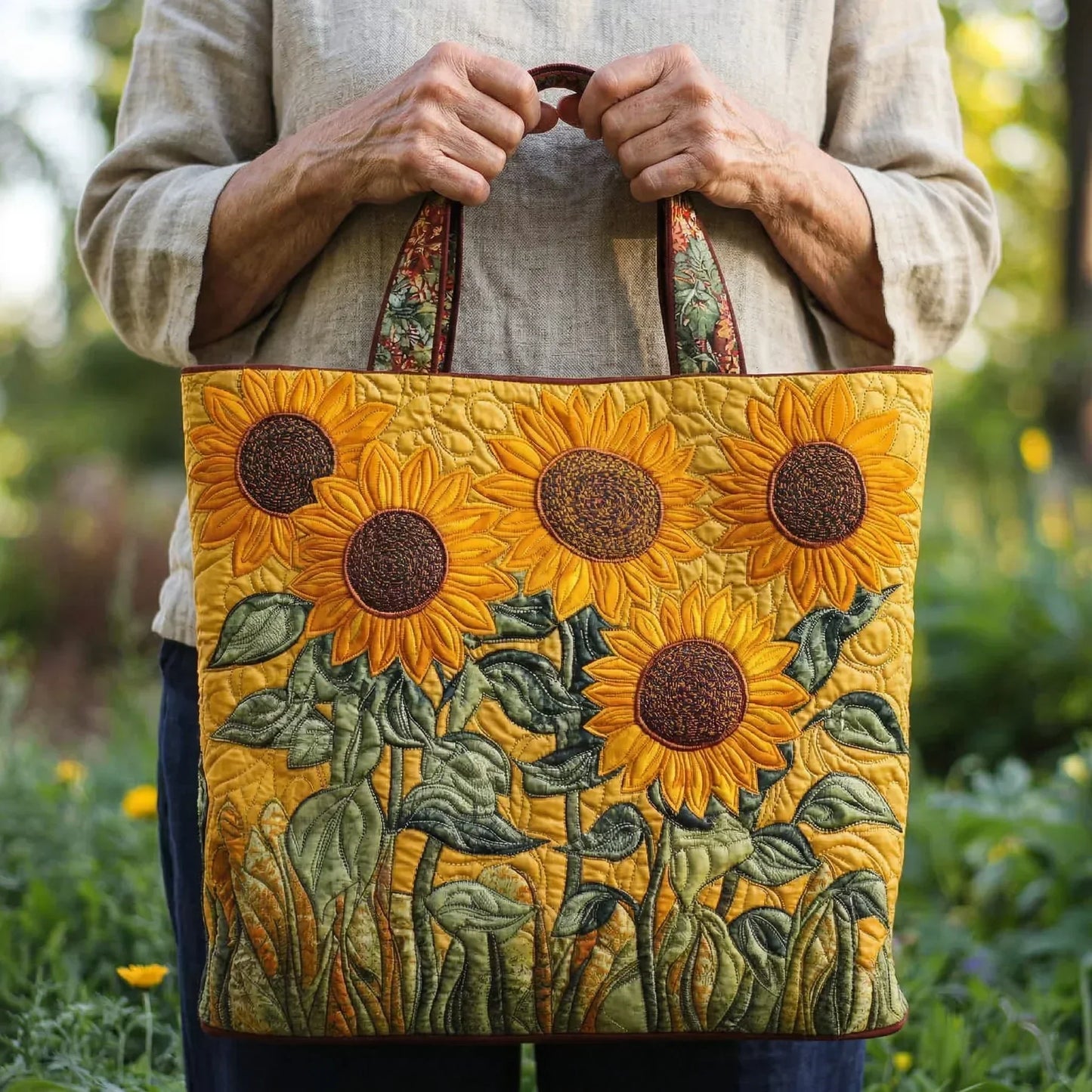 Sunflowers | Quilted Tote Bag