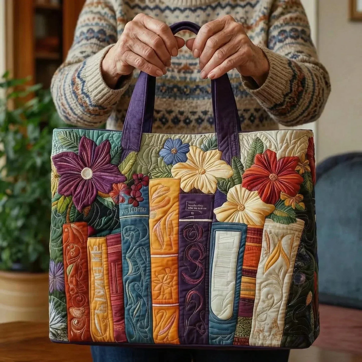 Book Lovers | Quilted Tote Bag
