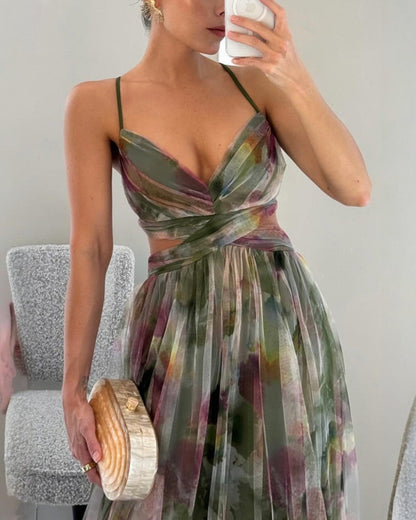 Lumière | Floral Chiffon Maxi Dress