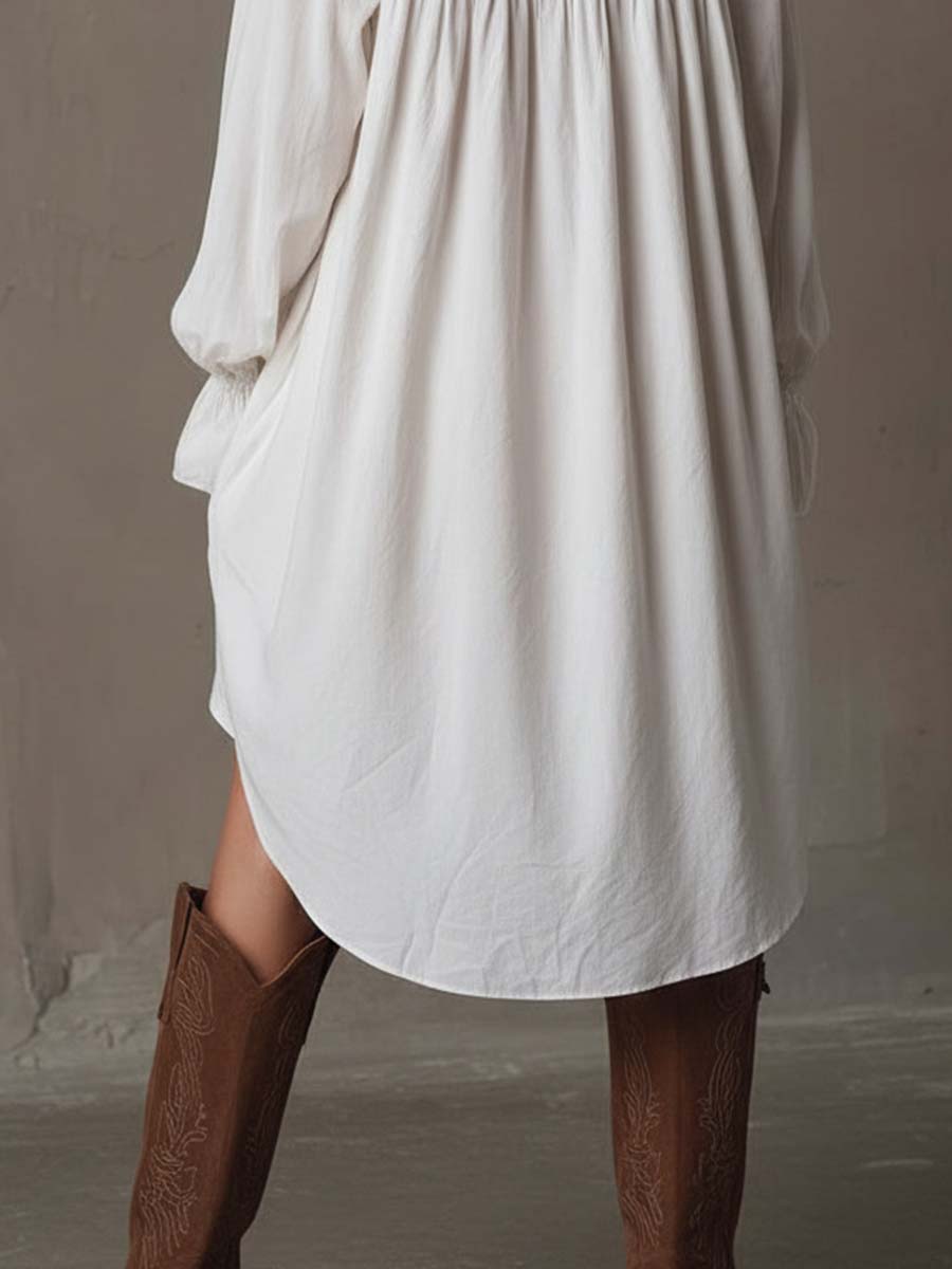 Lucia™ Lace Detail Shirt Mini Dress