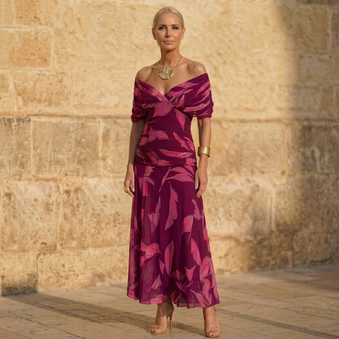 Celeste™ Leaf Print Maxi Dress