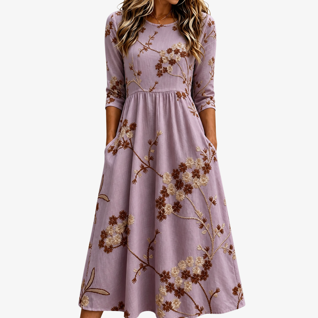 Heather | Floral Pocket Midi Dress