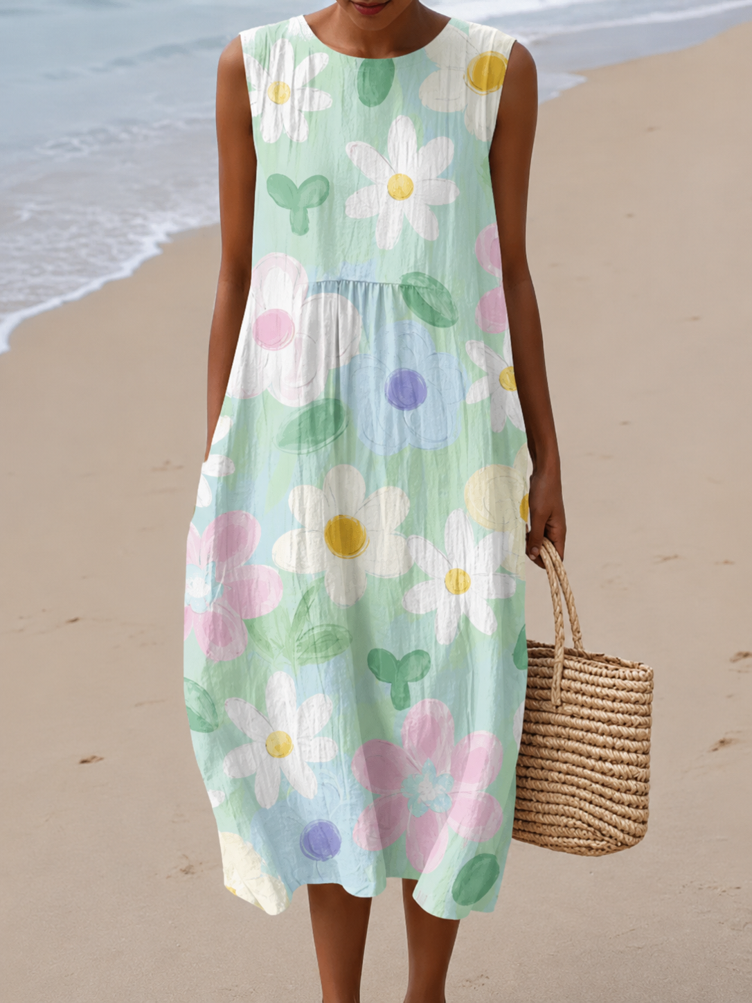 Erin™ Pastel Blossom Midi Dress