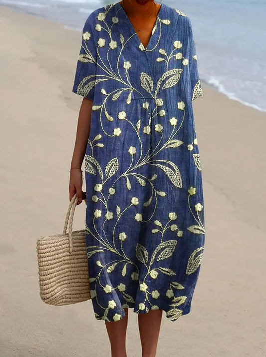 Isabelle | Floral V-Neck Dress