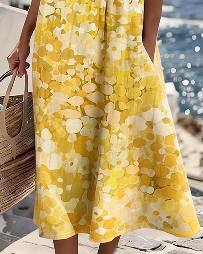 Fleurette™ Floral Print Pocket Midi Dress