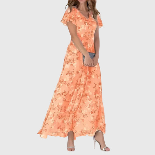 Meadow | Floral Ruffle-Sleeve Maxi Dress