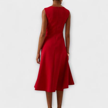 Darlene | Asymmetric Drape Midi Dress