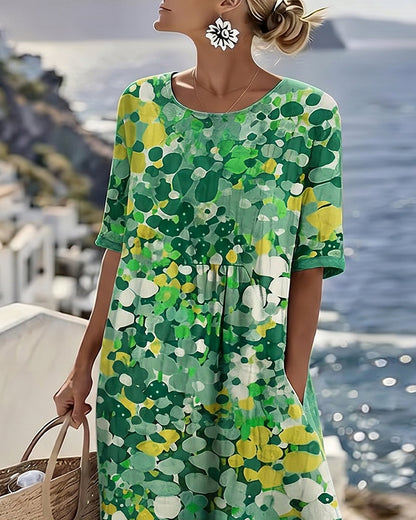 Fleurette™ Floral Print Pocket Midi Dress