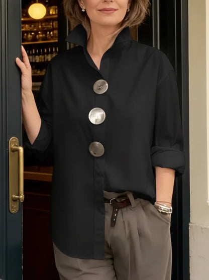Wanda | Elegant Linen Shirt with Metal Buttons