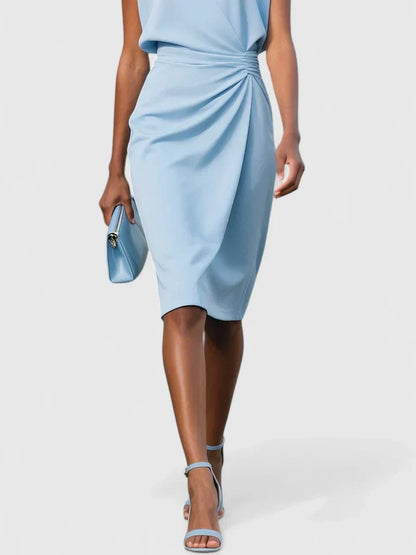 Victoria | Sleeveless Drape-Waist Midi Dress
