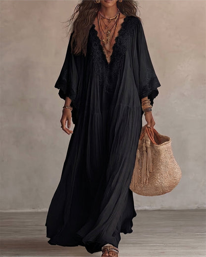 Odessa™ Patchwork Lace V-Neck Maxi Dress