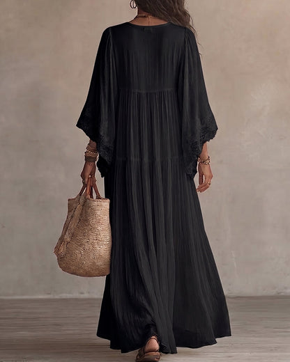 Odessa™ Patchwork Lace V-Neck Maxi Dress