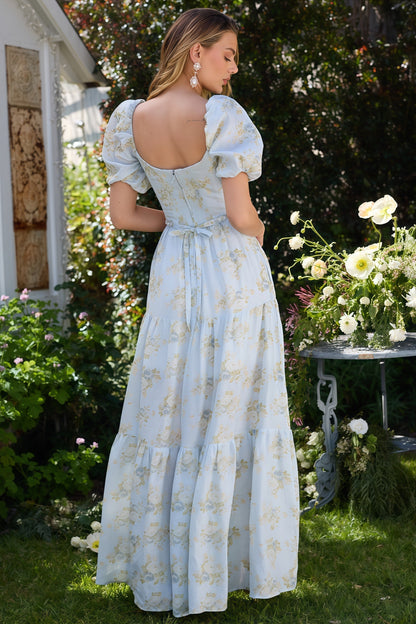 Layla | Floral Balloon-Sleeve Maxi Dress
