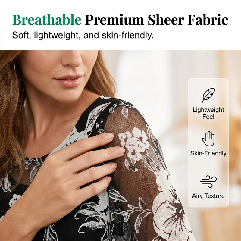 Eliza | Elegant Chiffon Dress with Floral Print