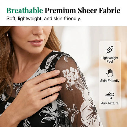 Eliza | Elegant Chiffon Dress with Floral Print