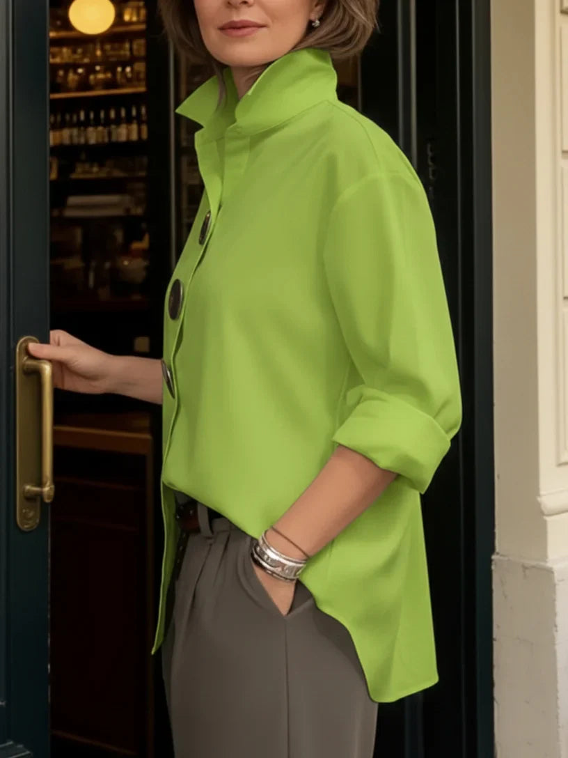 Wanda | Elegant Linen Shirt with Metal Buttons