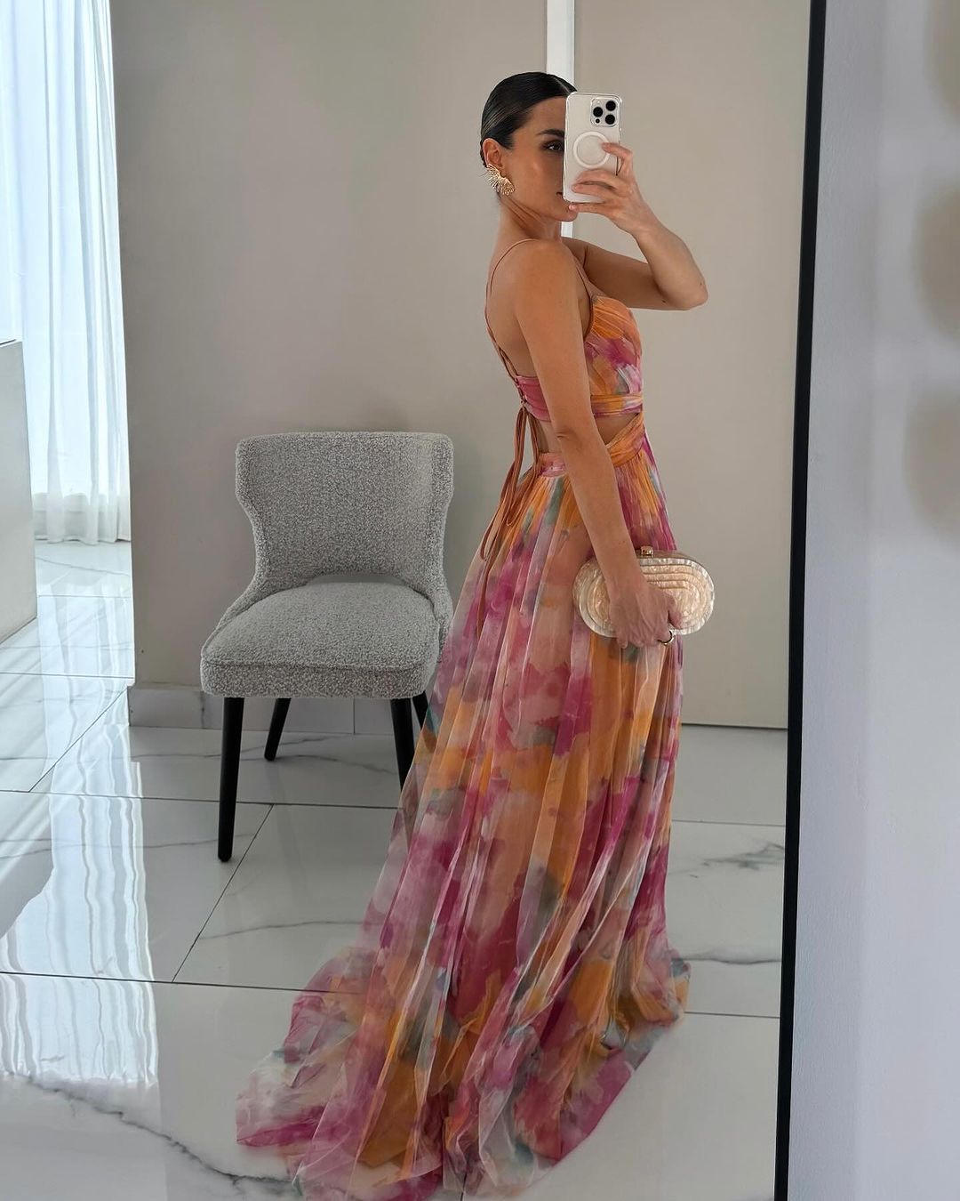 Lumière | Floral Chiffon Maxi Dress