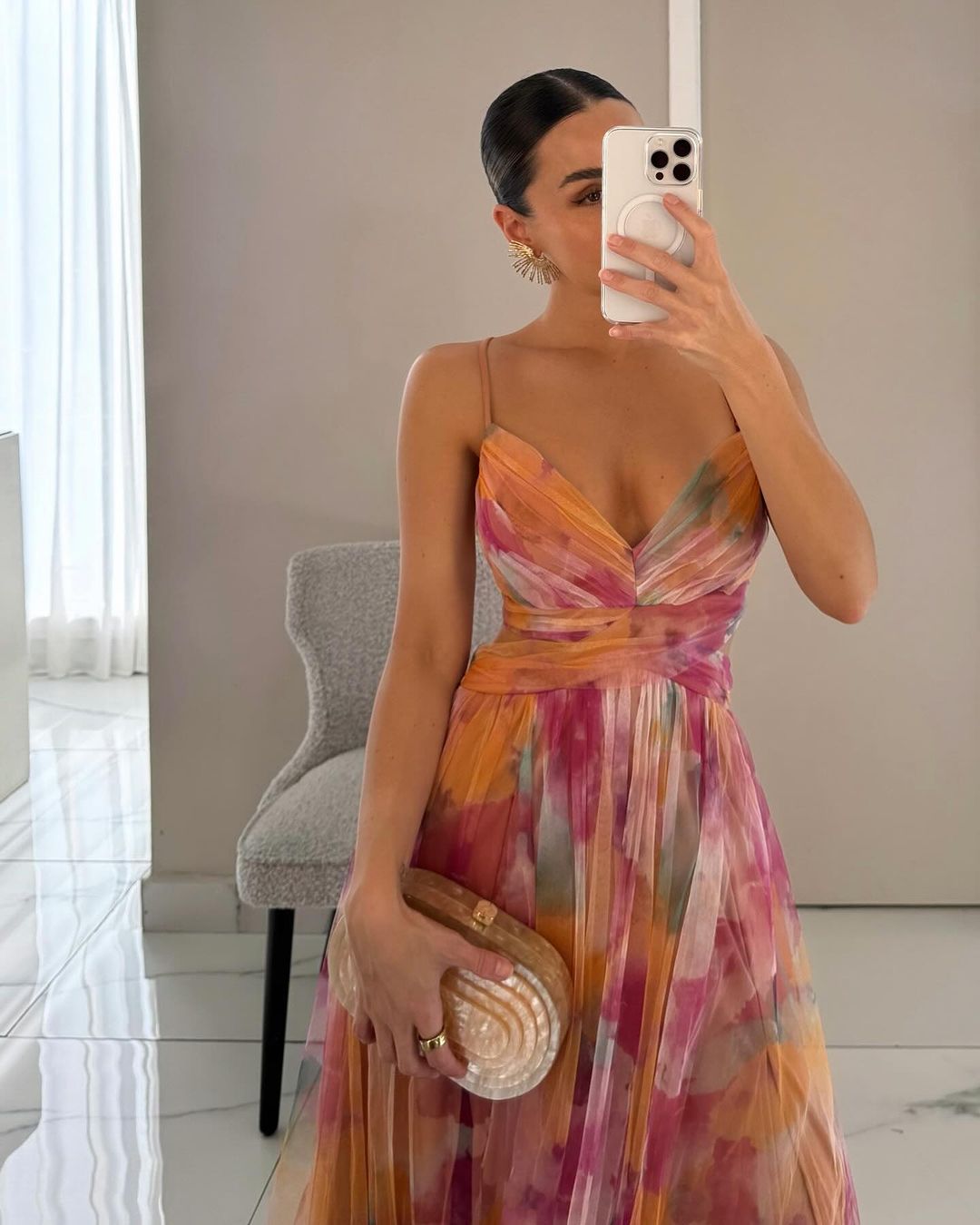 Lumière | Floral Chiffon Maxi Dress