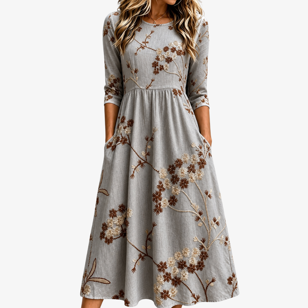 Autumn | Floral Pocket Midi Dress
