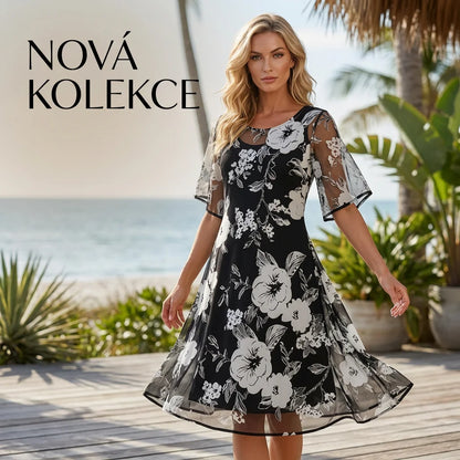 Eliza | Elegant Chiffon Dress with Floral Print
