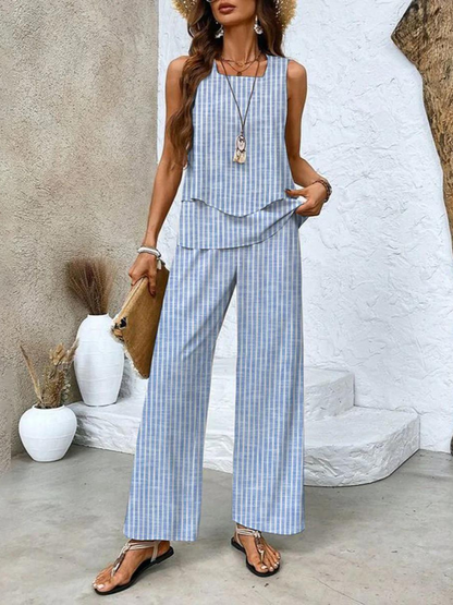 Jade | Elegant Top & Wide-Leg Trouser Set