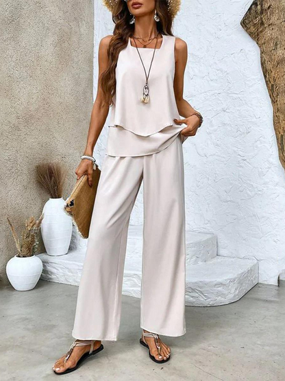 Jamie | Elegant Top & Wide-Leg Trouser Set