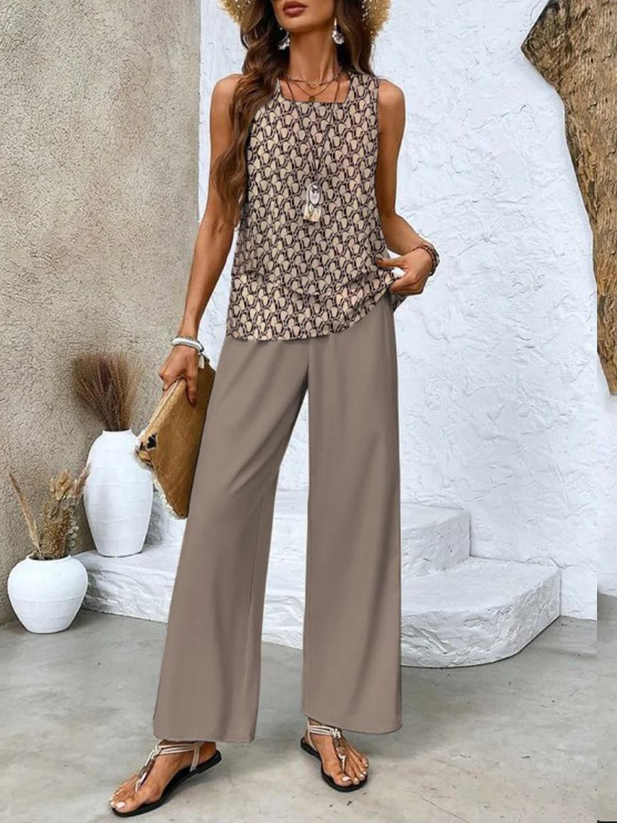 Jade | Elegant Top & Wide-Leg Trouser Set