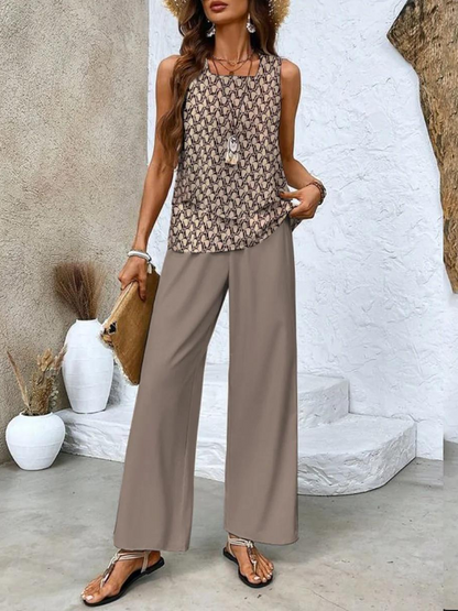 Jade | Elegant Top & Wide-Leg Trouser Set