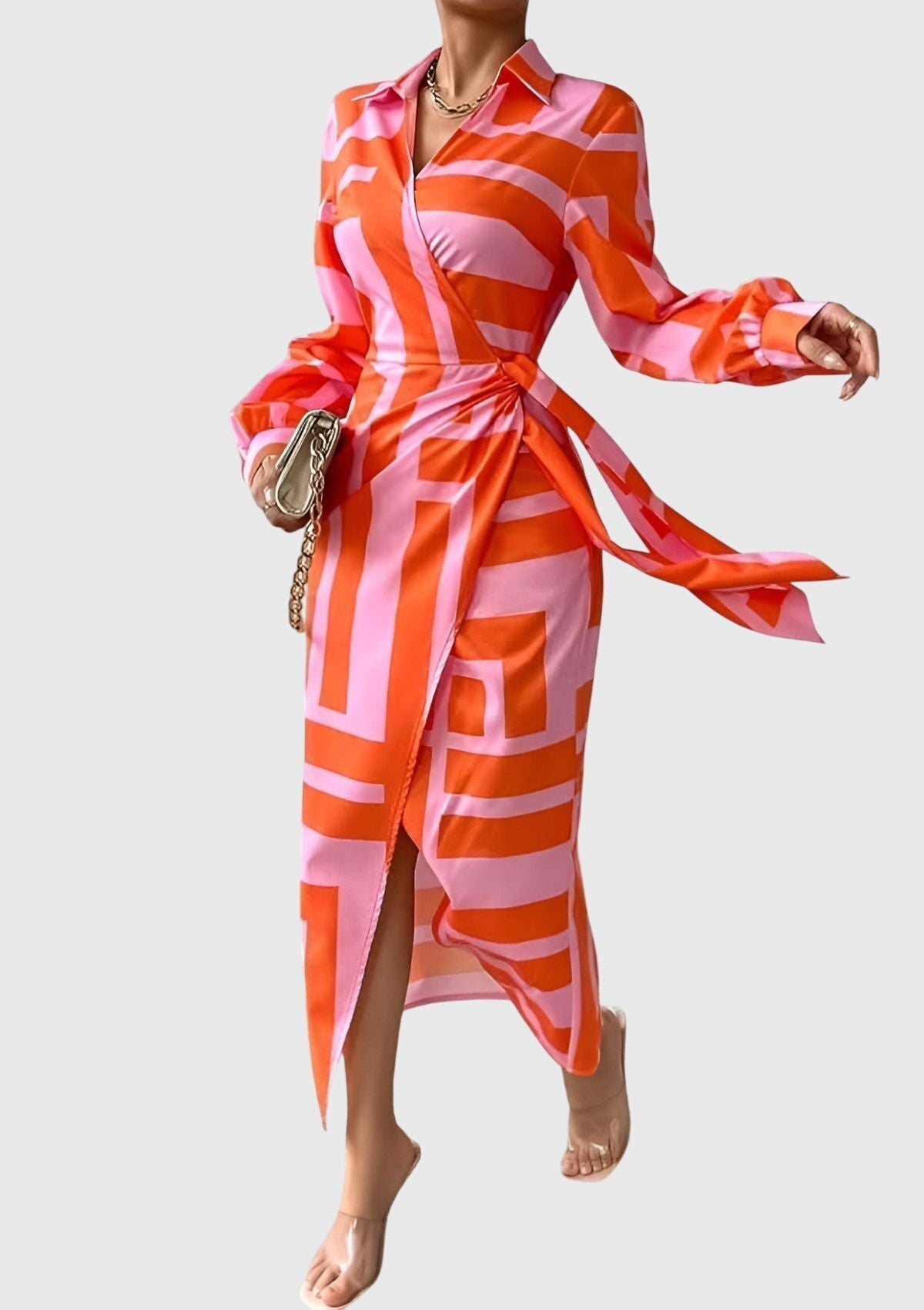 Reign | Wrap-Style Printed Midi Dress