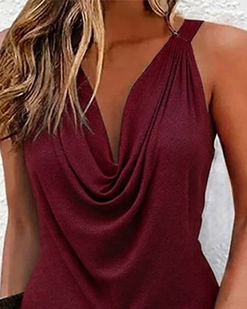 Delphine™ Cowl Neck Sleeveless Dress