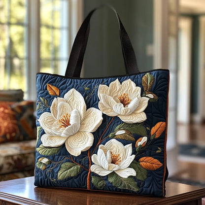 Delicate Magnolia | Quilted Tote Bag