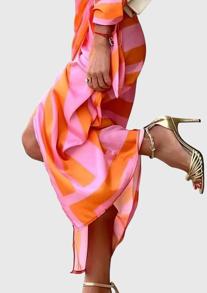 Reign | Wrap-Style Printed Midi Dress