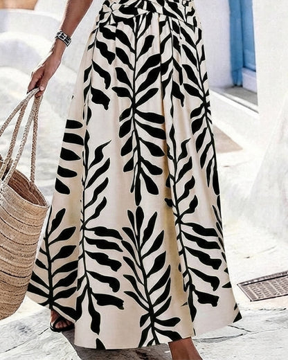 Verdana™ Green Leaf Sleeveless Maxi Dress