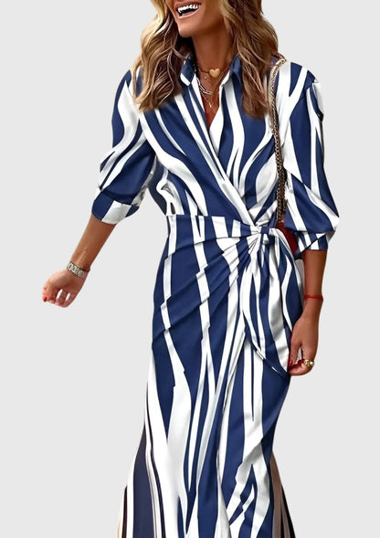 Reign | Wrap-Style Printed Midi Dress