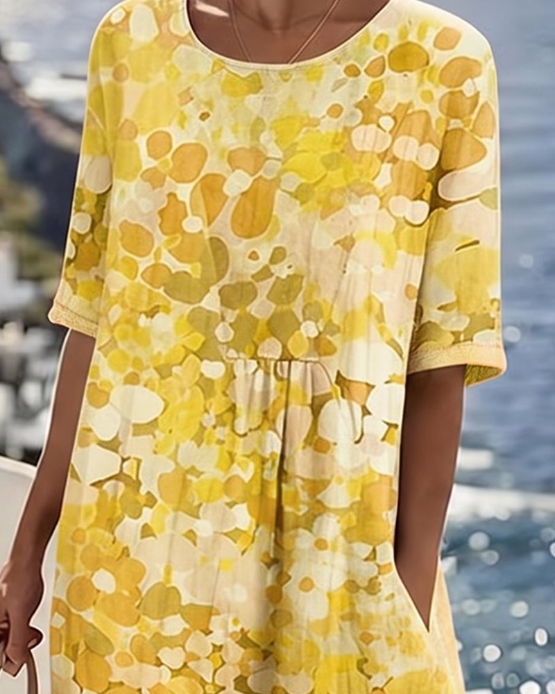 Fleurette™ Floral Print Pocket Midi Dress