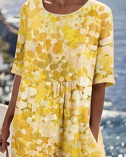 Fleurette™ Floral Print Pocket Midi Dress