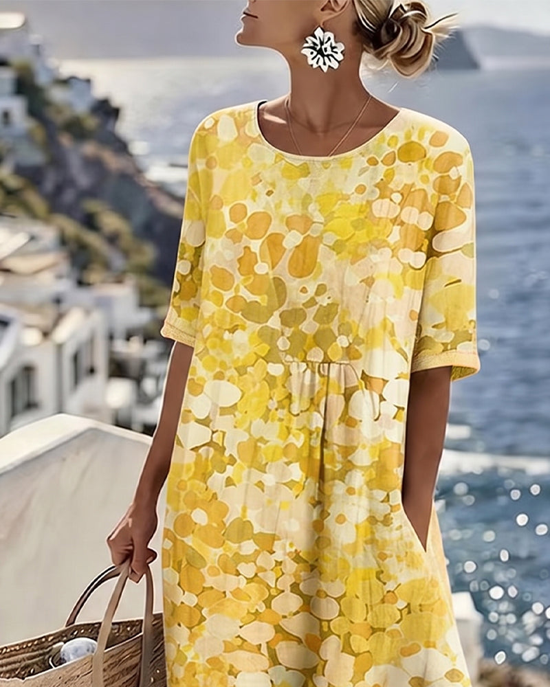 Fleurette™ Floral Print Pocket Midi Dress