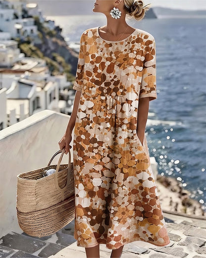 Fleurette™ Floral Print Pocket Midi Dress