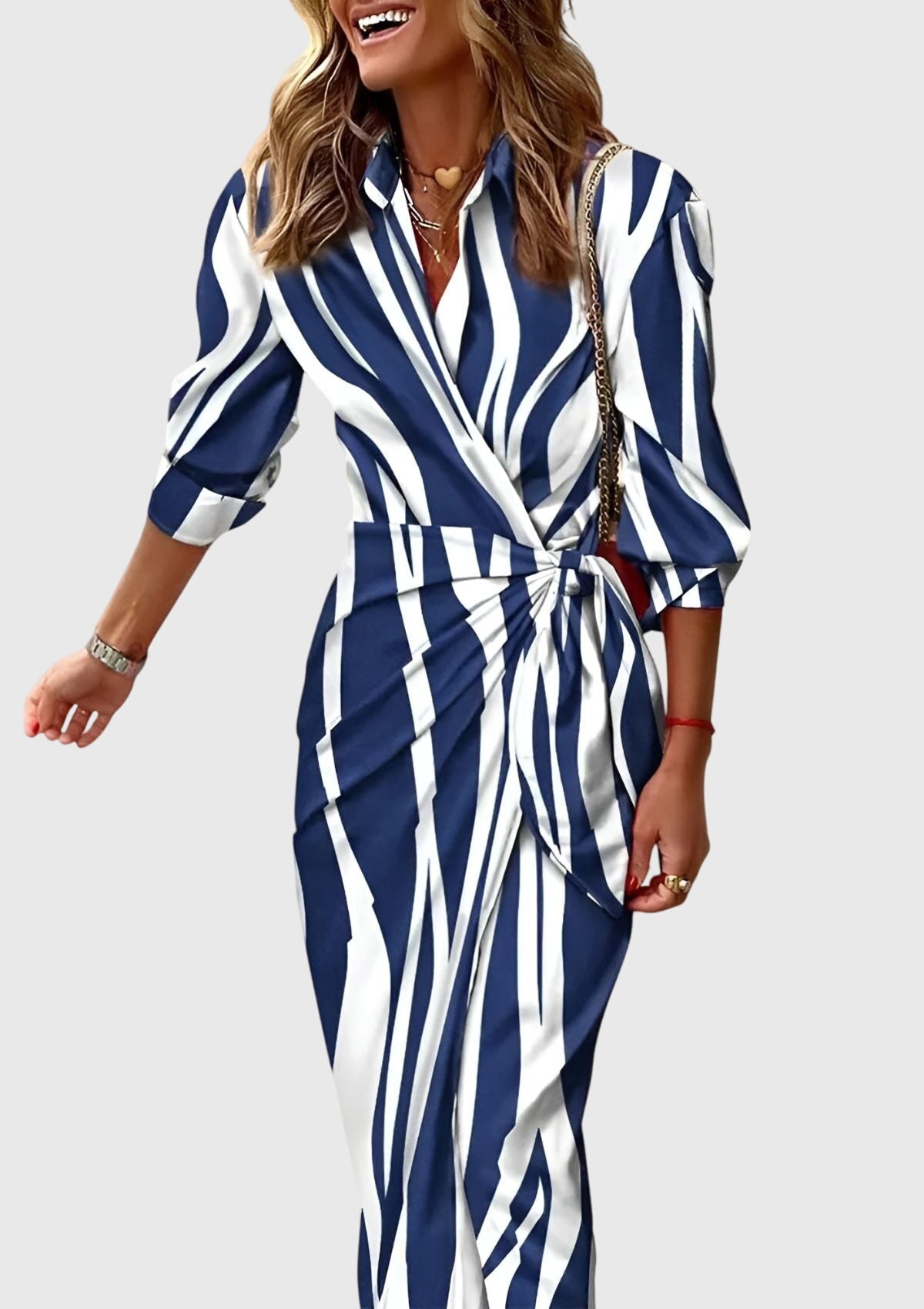 Reign | Wrap-Style Printed Midi Dress