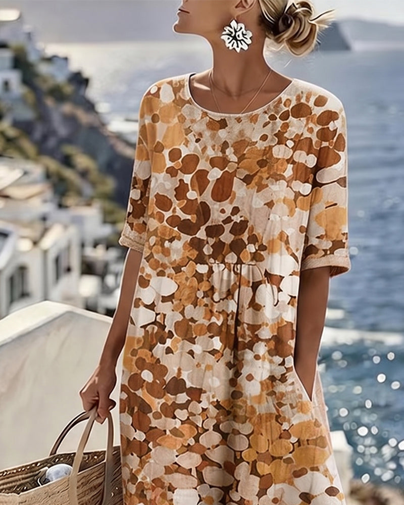 Fleurette™ Floral Print Pocket Midi Dress