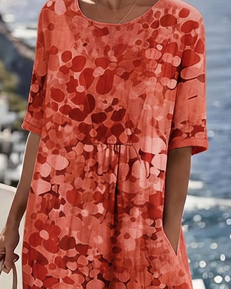 Fleurette™ Floral Print Pocket Midi Dress