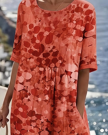Fleurette™ Floral Print Pocket Midi Dress