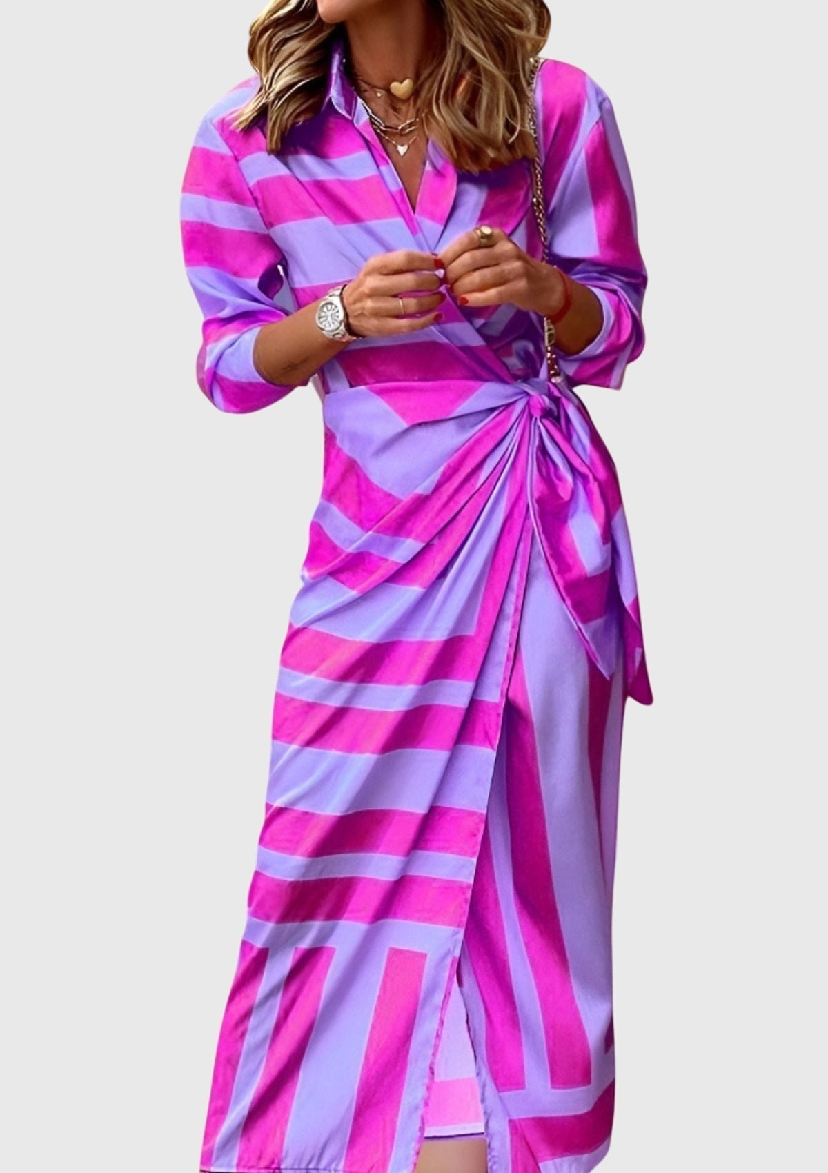 Reign | Wrap-Style Printed Midi Dress