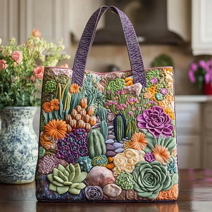 Succulent Garden | Quilted Tote Bag