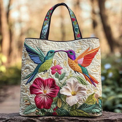 Hummingbird Blooms | Quilted Tote Bag