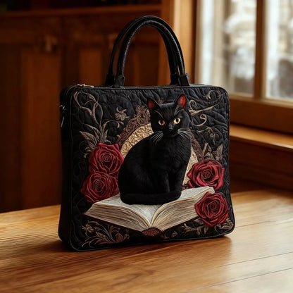 Black Cat Books | Quilted Tote Bag